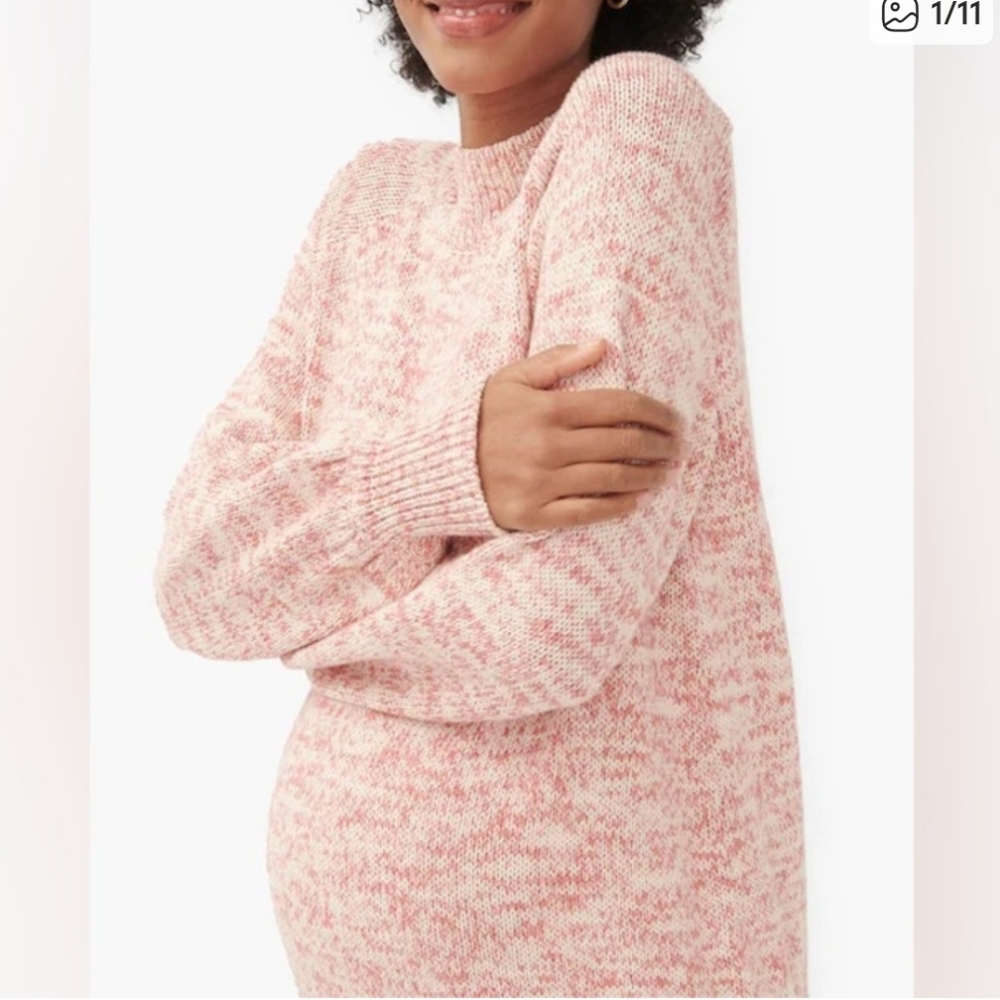 Hatch Women's The Jill Marled Maternity Sweater Coral Multi Size 4 XL
